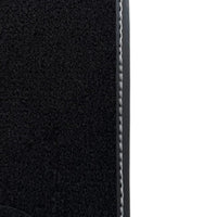 Black Floor Mats for Rolls Royce Ghost Series II 2021-2024 with Gray Leather Borders