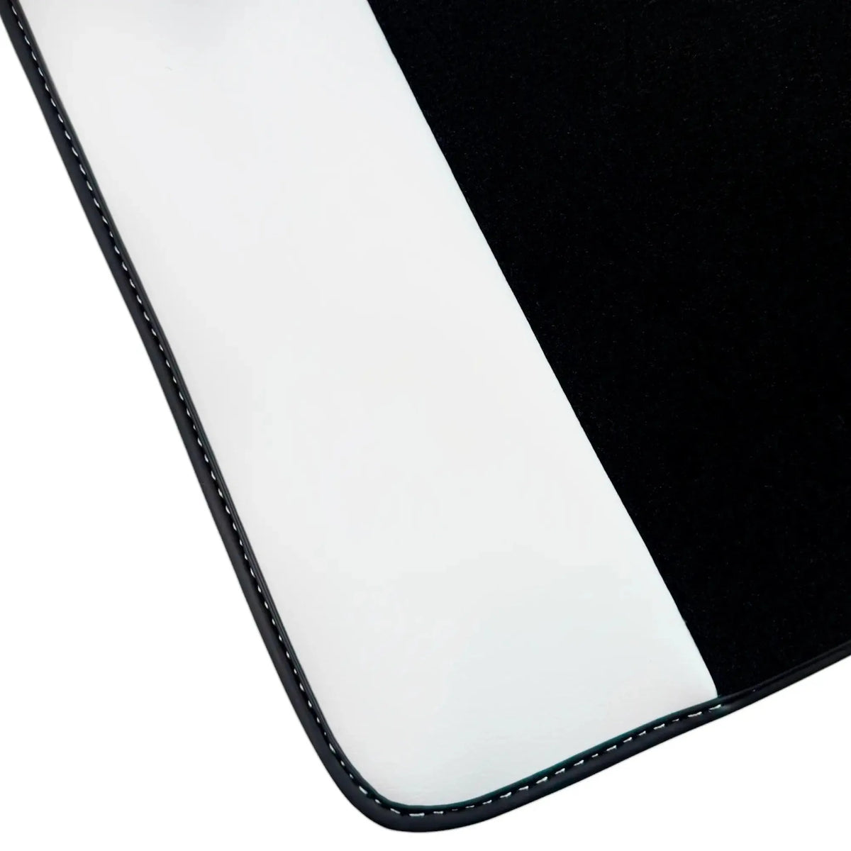 Black Floor Mats for Rolls Royce Ghost Series II (2021–2024) with White Leather