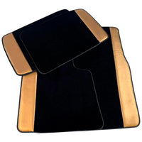 Black Floor Mats for Rolls Royce Phantom Drophead Coupe (2007-2016) with Golden Leather