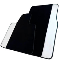 Black Floor Mats for Rolls Royce Phantom Drophead Coupe (2007-2016) with White Leather