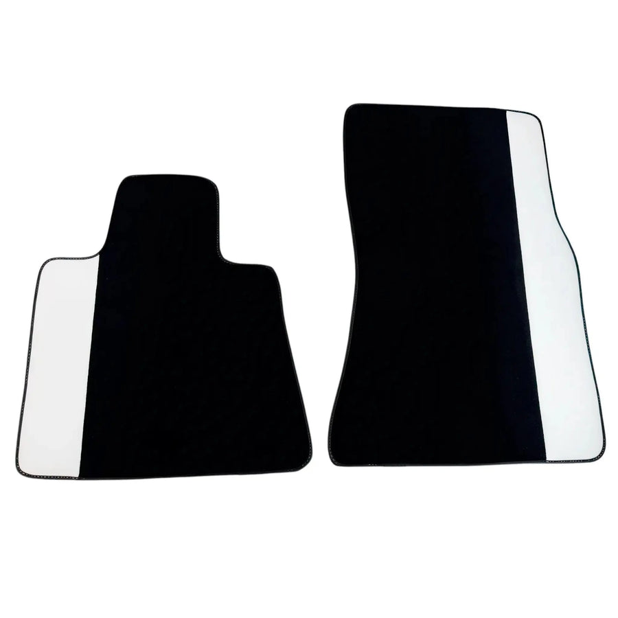 Black Floor Mats for Rolls Royce Phantom Drophead Coupe (2007-2016) with White Leather