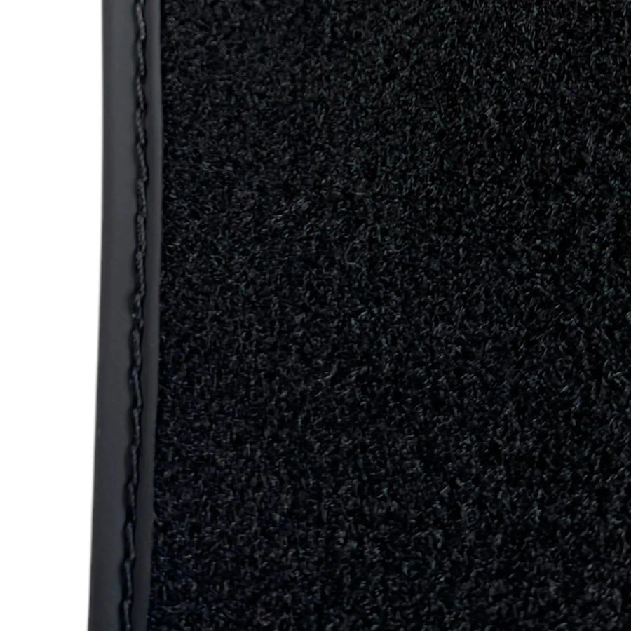 Black Floor Mats for Rolls Royce Phantom Drophead Coupe (2007-2016) with White Leather