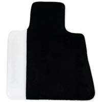 Black Floor Mats for Rolls Royce Phantom Drophead Coupe 2007-2016 with White Leather | White Trim