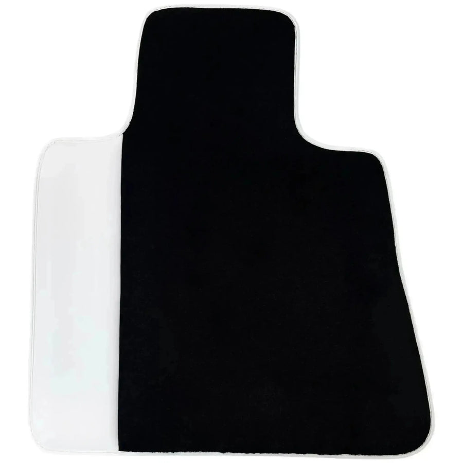 Black Floor Mats for Rolls Royce Phantom Drophead Coupe 2007-2016 with White Leather | White Trim
