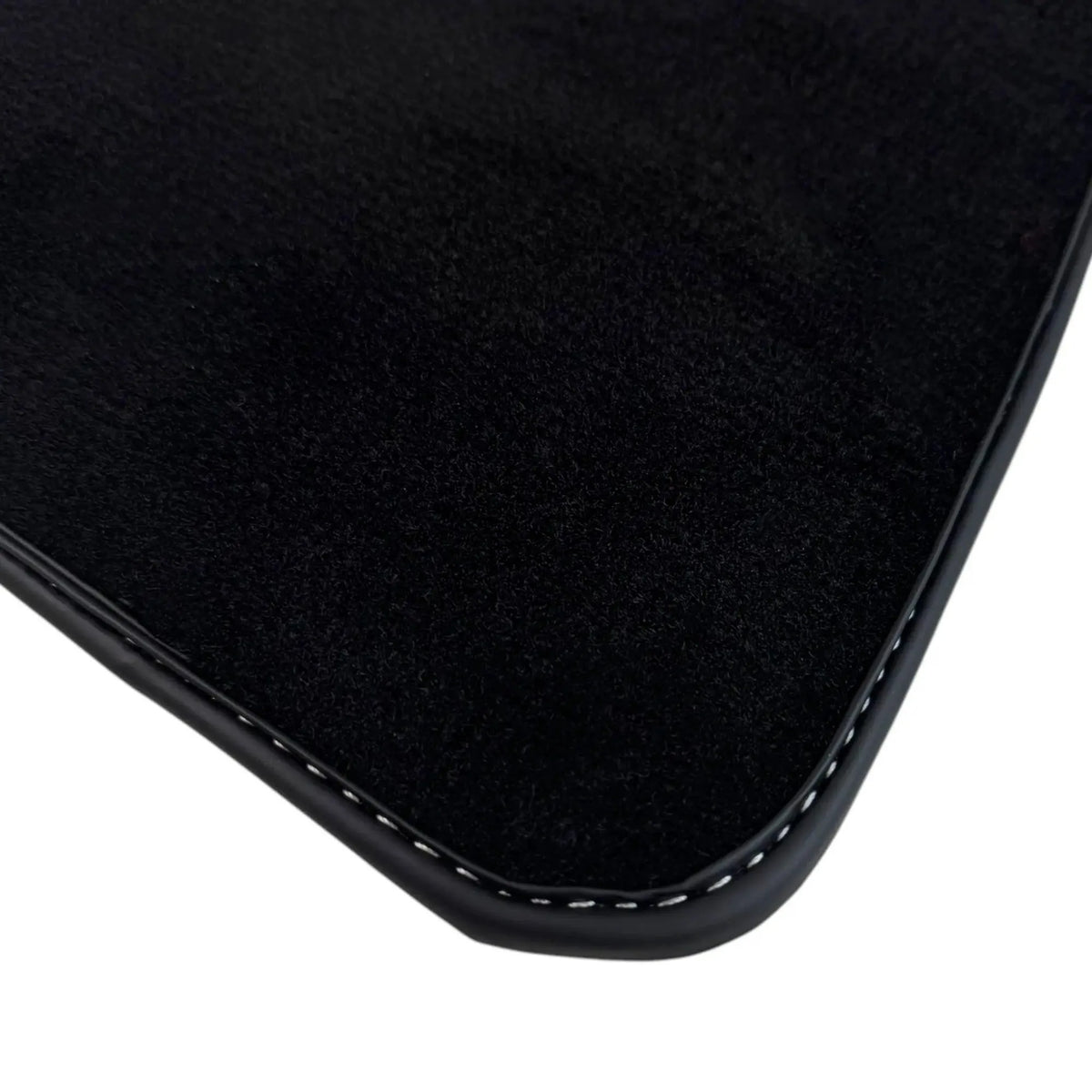 Black Floor Mats for Rolls Royce Phantom Sedan (2003-2016) with White Leather