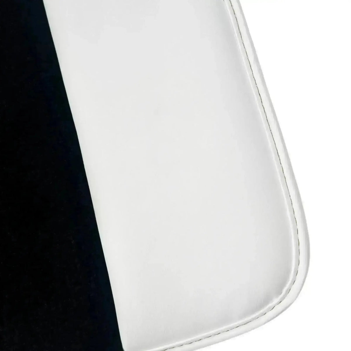 Black Floor Mats for Rolls Royce Phantom Sedan 2003-2016 with White Leather | White Trim
