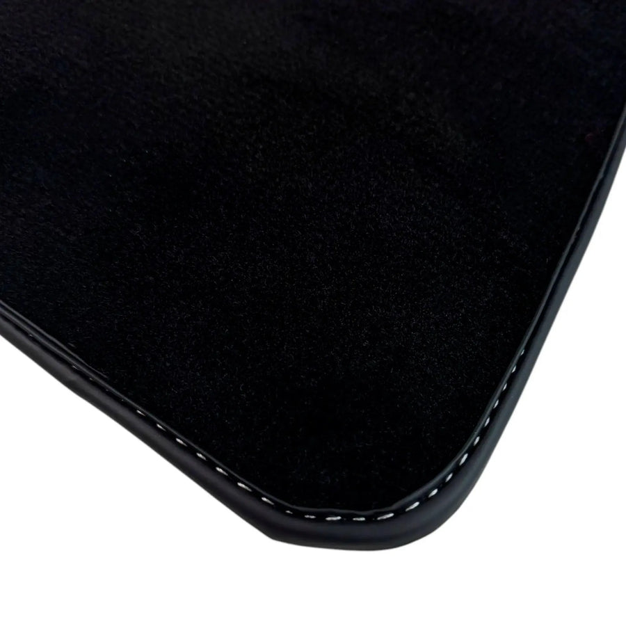 Black Floor Mats for Rolls Royce Phantom VIII (2017-2024) with White Leather
