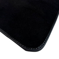 Black Floor Mats for Rolls Royce Shadow (1965-1977) with White Leather