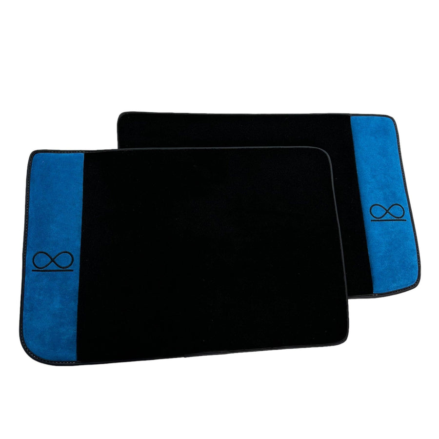 Black Floor Mats For Rolls Royce Spectre (2023-2024) Blue Alcantara Leather - AutoWin