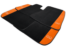 Black Floor Mats For Rolls Royce Spectre (2023-2024) Orange Alcantara Leather - AutoWin