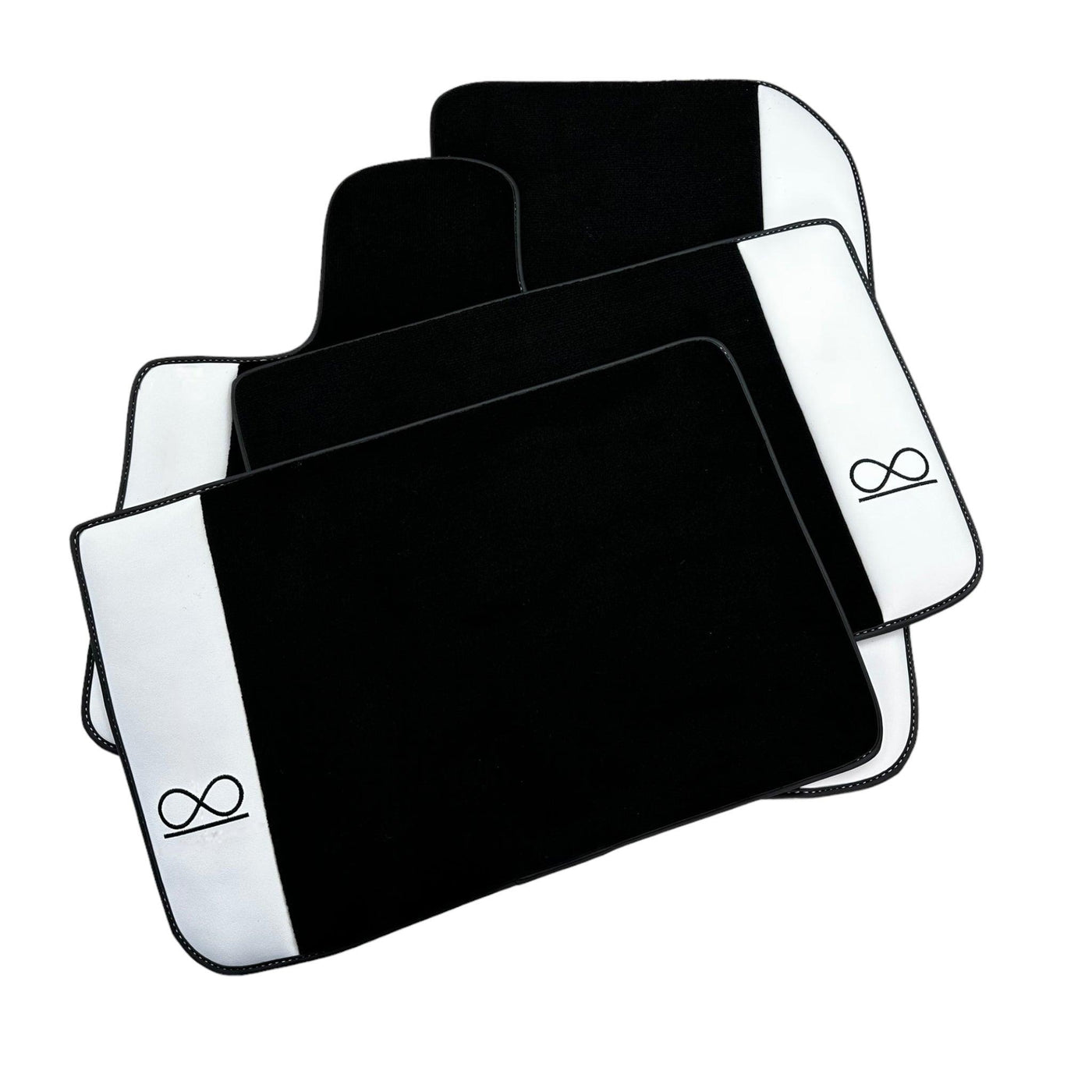Black Floor Mats For Rolls Royce Spectre (2023-2024) White Leather - AutoWin