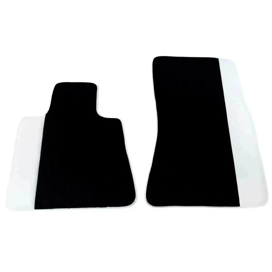 Black Floor Mats for Rolls Royce Spectre 2023-2024 with White Leather | White Trim