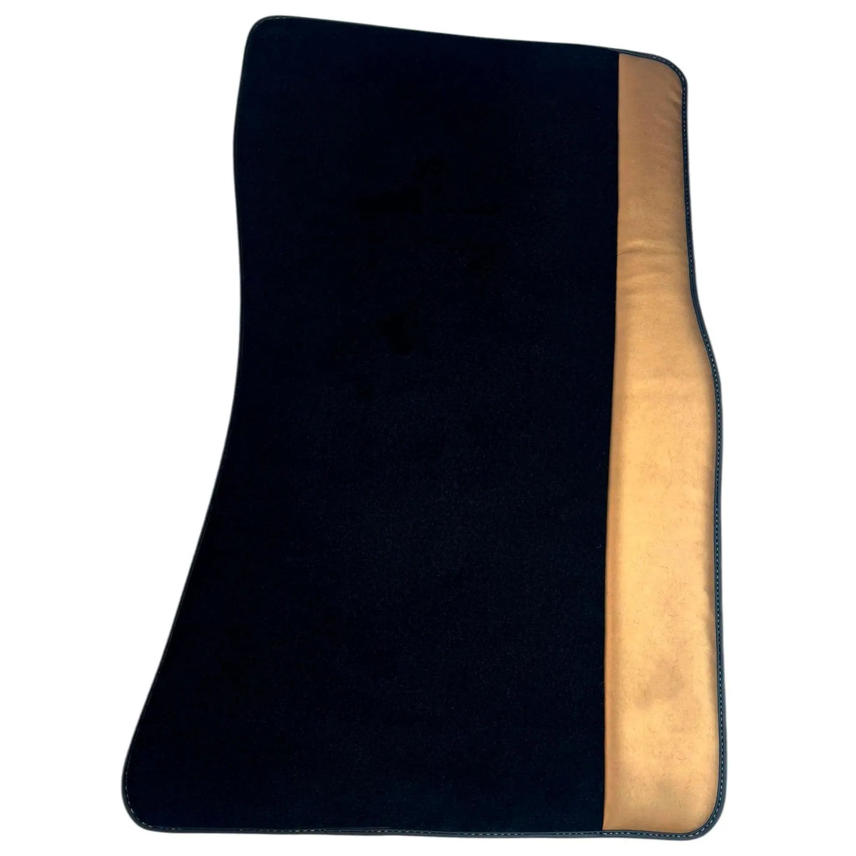 Black Floor Mats for Rolls Royce Wraith (2013–2023) with Golden Leather