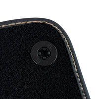 Black Floor Mats for Rolls Royce Wraith (2013–2023) with Golden Leather