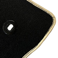 Black Floor Mats For Toyota Land Cruiser 150 (2009-2022) Beige Trim | ER56 Design - AutoWin