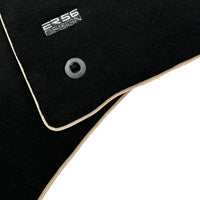 Black Floor Mats For Toyota Land Cruiser 150 (2009-2022) Beige Trim | ER56 Design - AutoWin
