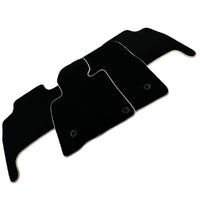 Black Floor Mats For Toyota Land Cruiser 150 (2009-2022) | Beige Trim - AutoWin