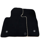 Black Floor Mats For Toyota Land Cruiser 150 (2009-2022) | Beige Trim - AutoWin