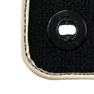 Black Floor Mats For Toyota Land Cruiser 150 (2009-2022) | Beige Trim - AutoWin