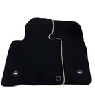 Black Floor Mats For Toyota Land Cruiser 200 (2008-2012) | Beige Trim - AutoWin