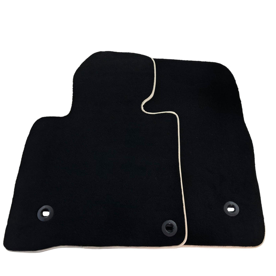 Black Floor Mats For Toyota Land Cruiser 200 (2008-2012) | Beige Trim - AutoWin