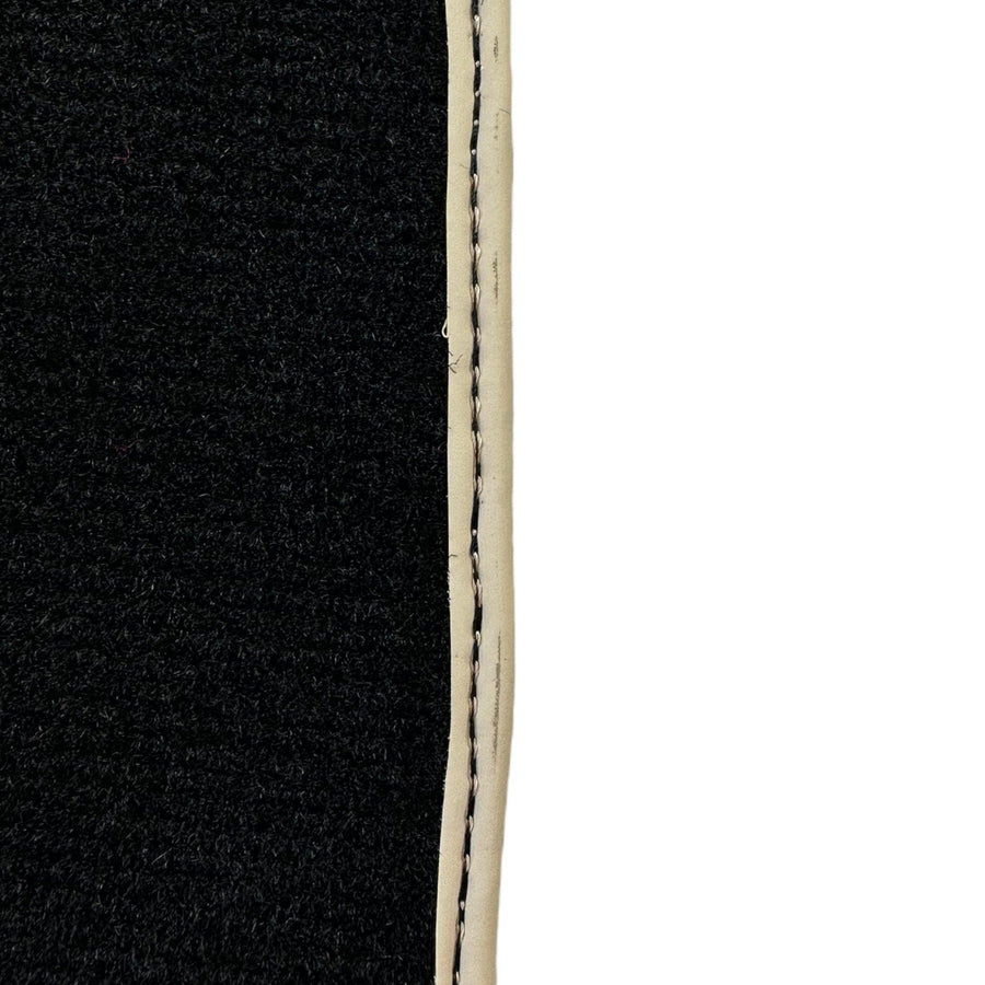 Black Floor Mats With Beige Trim For Audi A6 C8 Sedan (2018-2023) ER56 Design - AutoWin