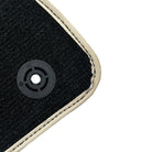 Black Floor Mats With Beige Trim For Audi A6 C8 Sedan (2018-2023) ER56 Design - AutoWin