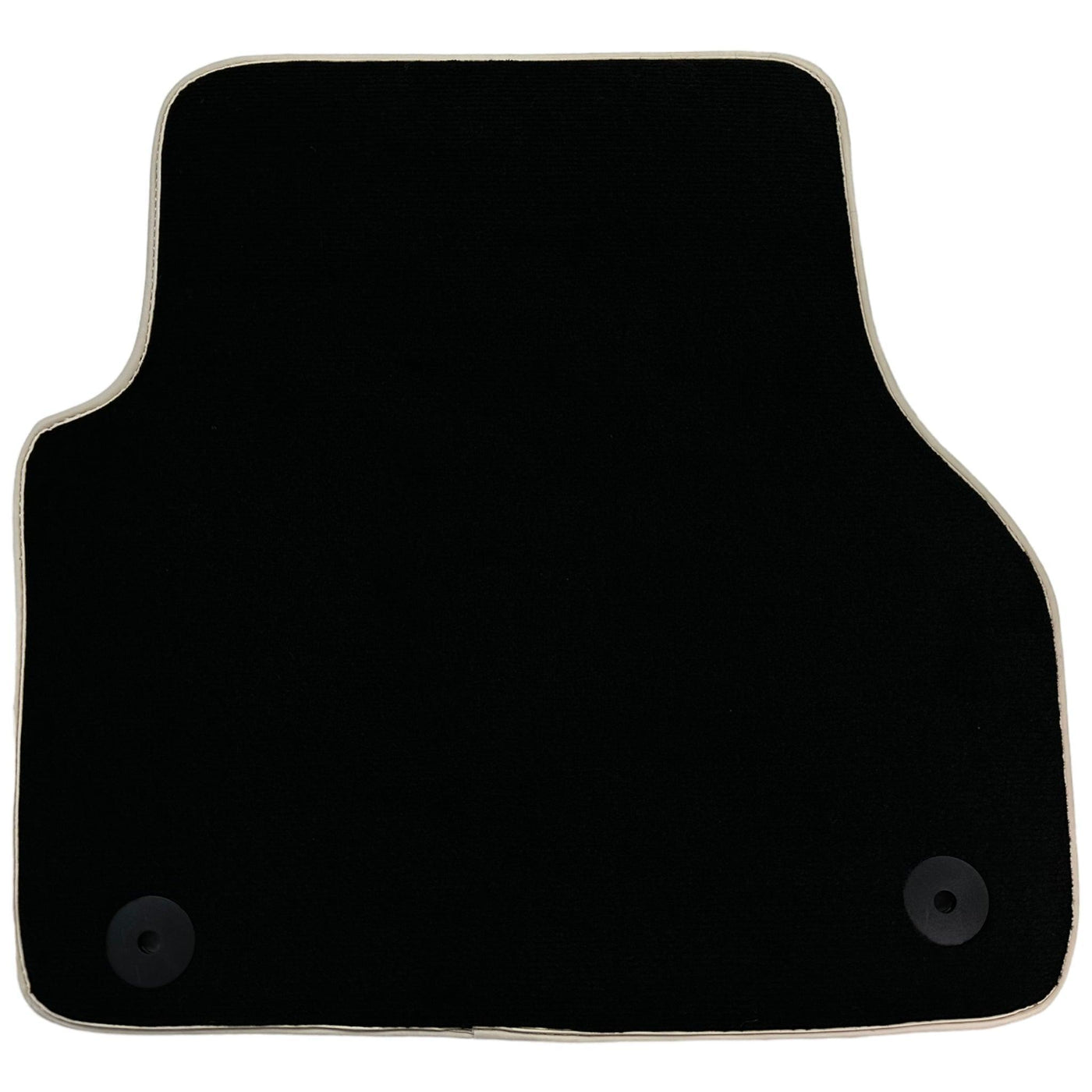 Black Floor Mats With Beige Trim For Audi A6 C8 Sedan (2018-2023) ER56 Design - AutoWin