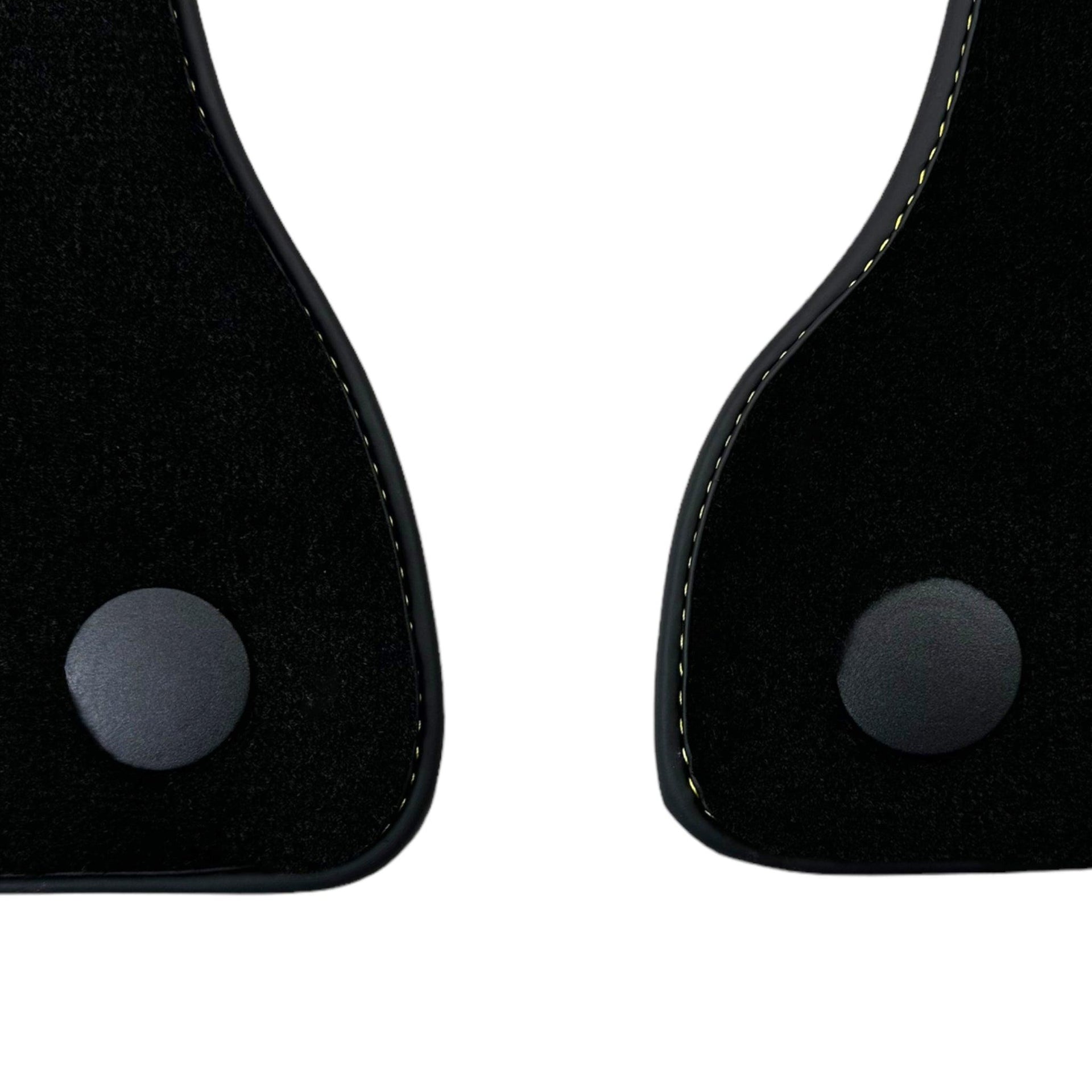 Black Floor Mats with Leather for Mercedes Benz E-Class W213 Sedan (2016-2020) - "Jet Fuel Only" - AutoWin