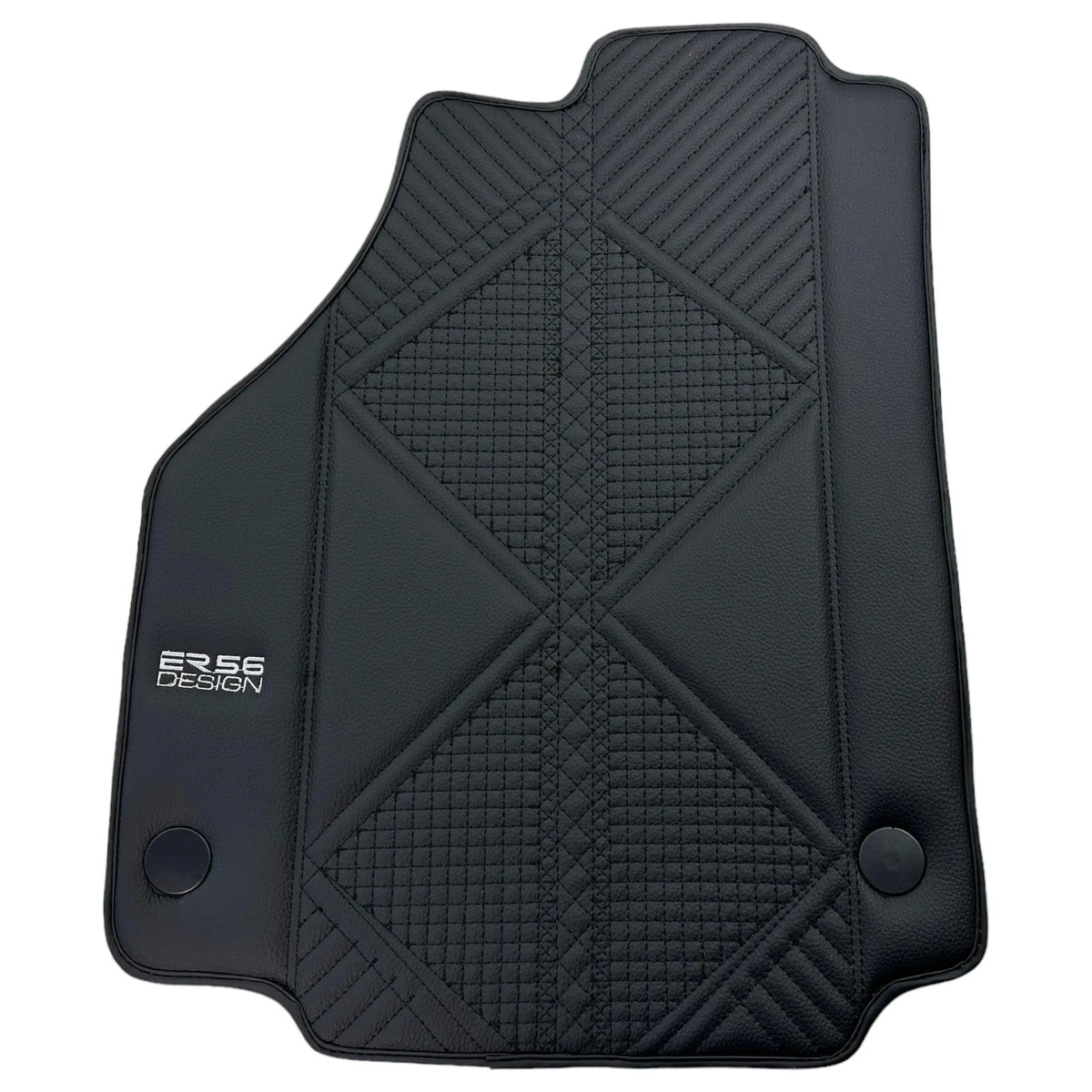 Black Leather Floor Mats For Ferrari 458 GT2 (2012-2015) ER56 Design - AutoWin