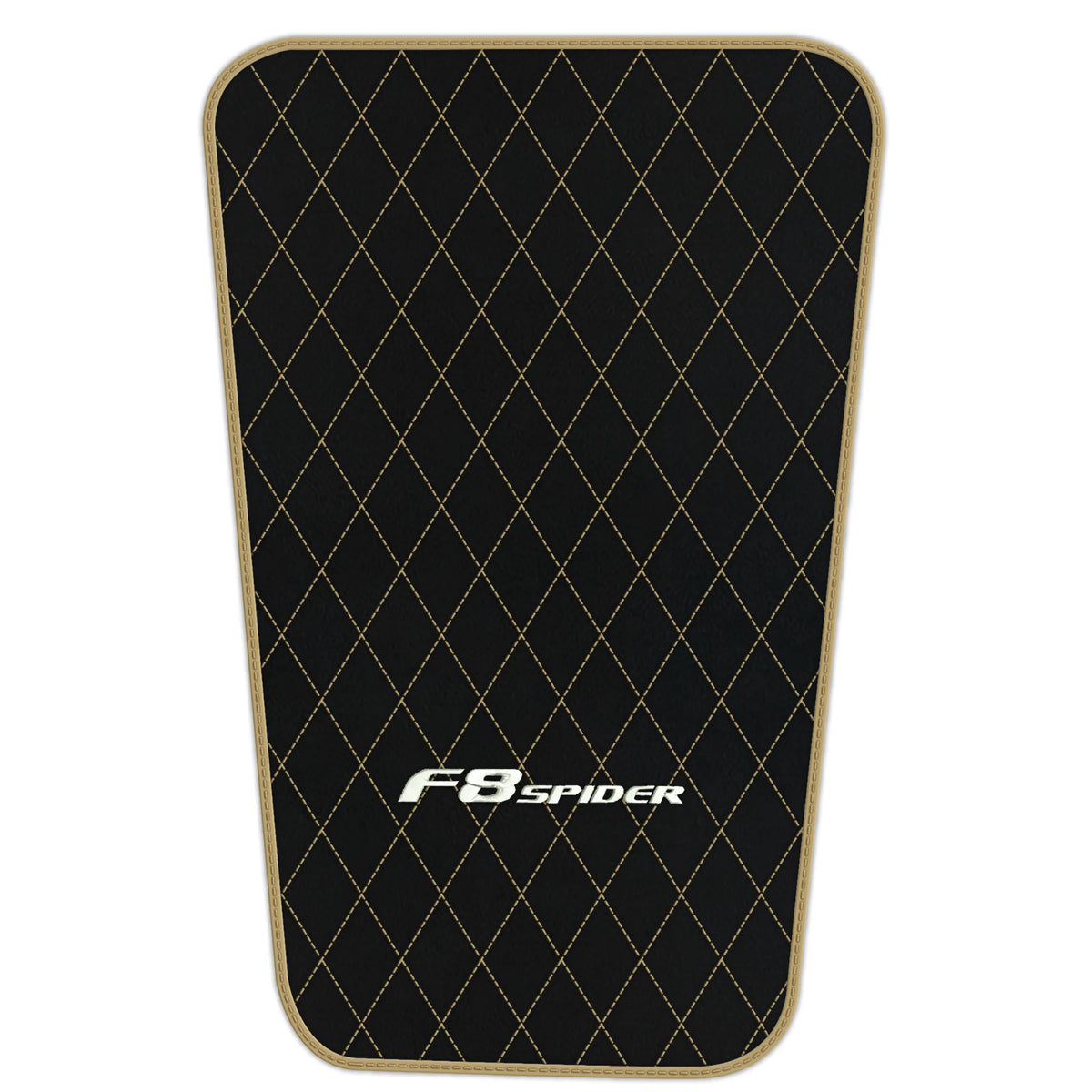 Black Leather Floor Mats for Ferrari F8 Spider (2019-2023) with Single Diamond Pattern | Full Set Option