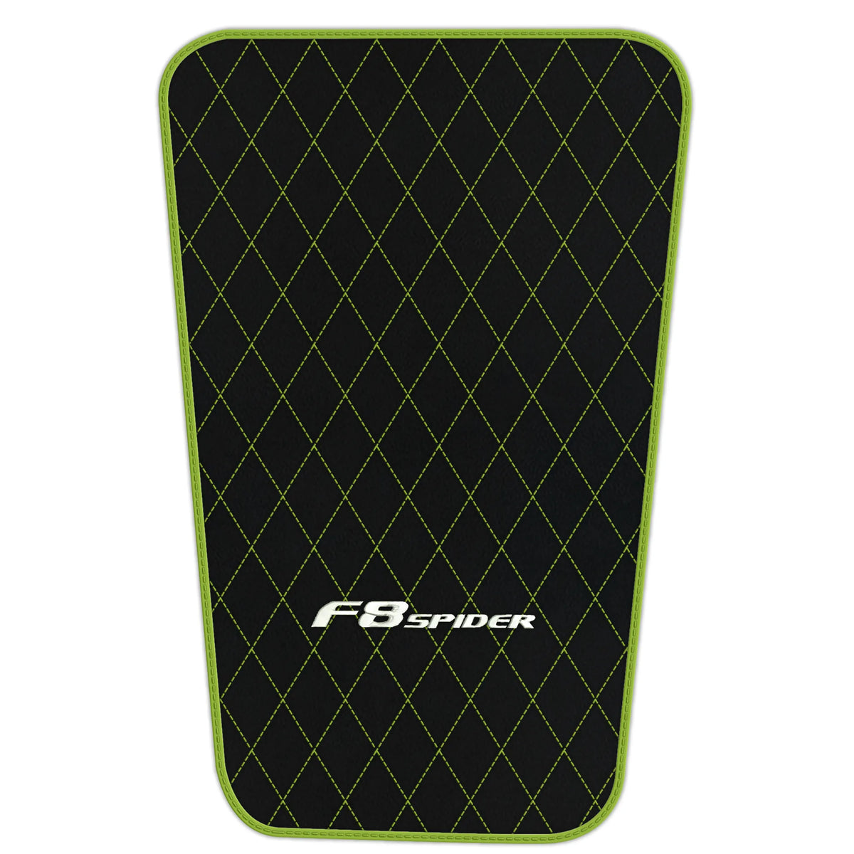 Black Leather Floor Mats for Ferrari F8 Spider (2019-2023) with Single Diamond Pattern | Full Set Option