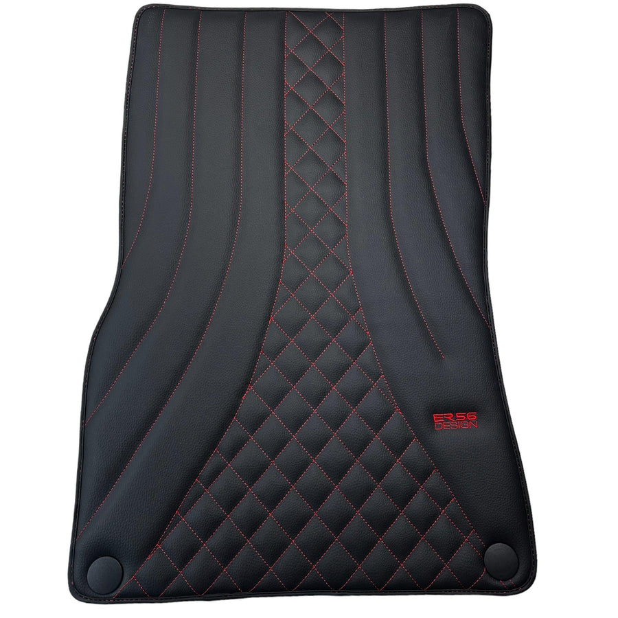 Black Leather Floor Mats For Mercedes Benz GLS-Class X167 Maybach (2020-2023) | ER56 Design