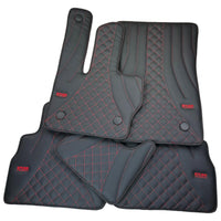 Black Leather Floor Mats for Mercedes-Benz G Class W463 2019-2022 ER56 Design - AutoWin