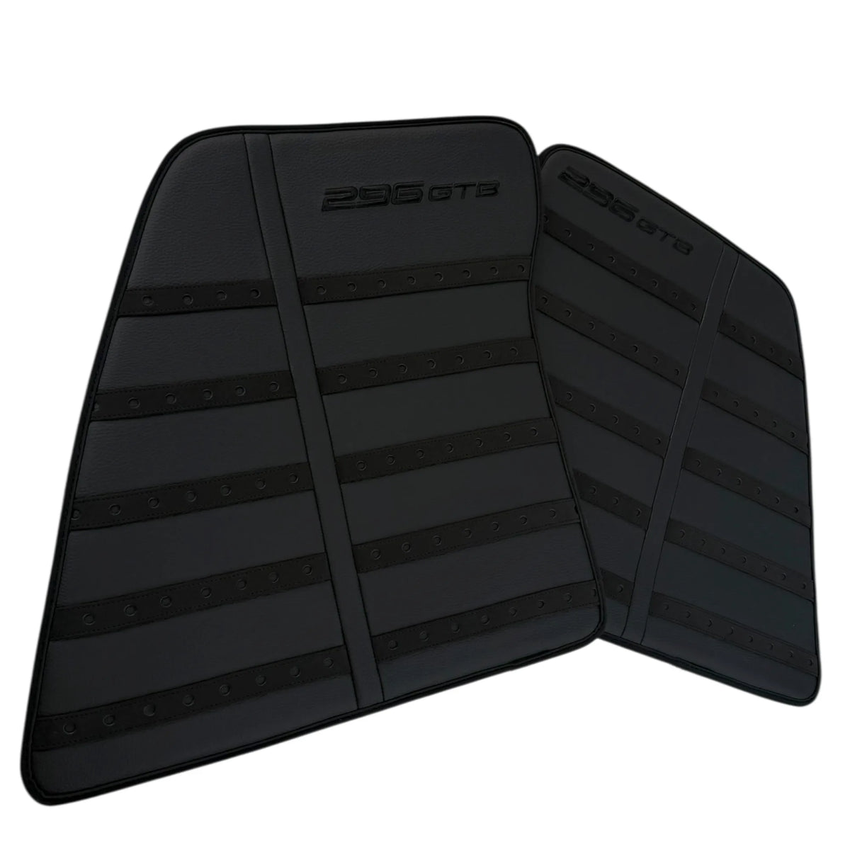 Black Leather Floor Mats with Black Daytona Design for Ferrari 296 GTB (2022-2027)