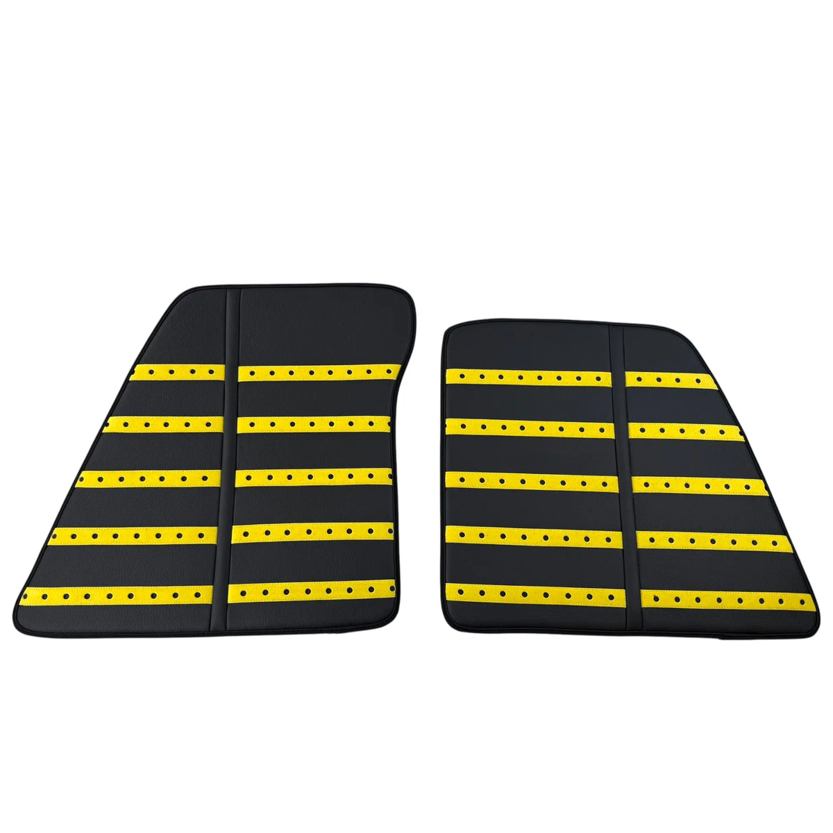 Black Leather Floor Mats with Yellow Daytona Design for Ferrari SF90 Stradale (2019-2024)