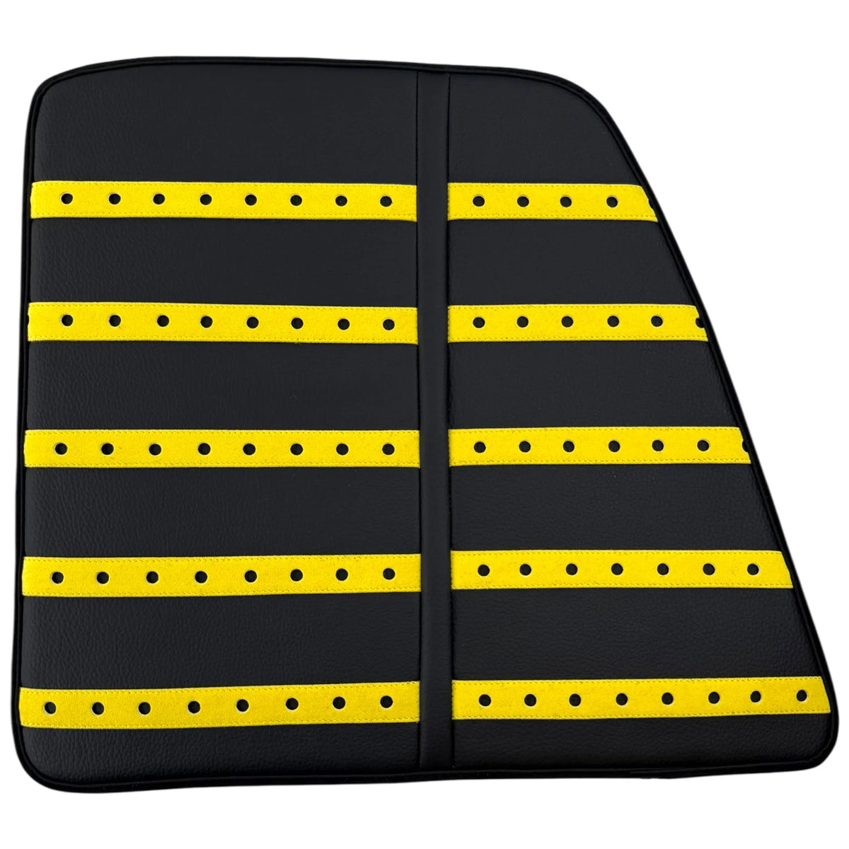 Black Leather Floor Mats with Yellow Daytona Design for Ferrari SF90 Stradale (2019-2024)