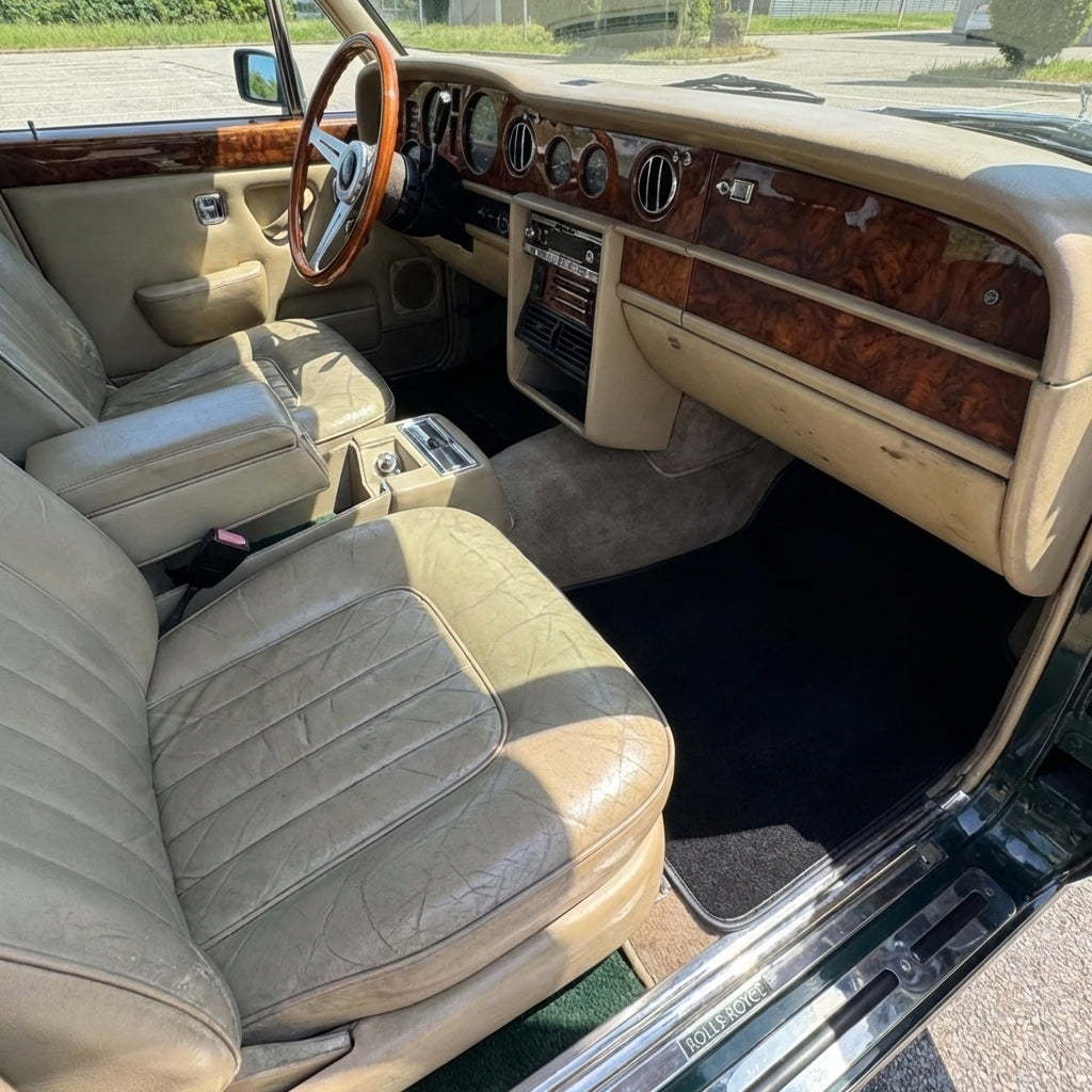 Schwarze Schaffell-Fußmatten für Rolls-Royce Wraith (2013–2023) No Steps Edition