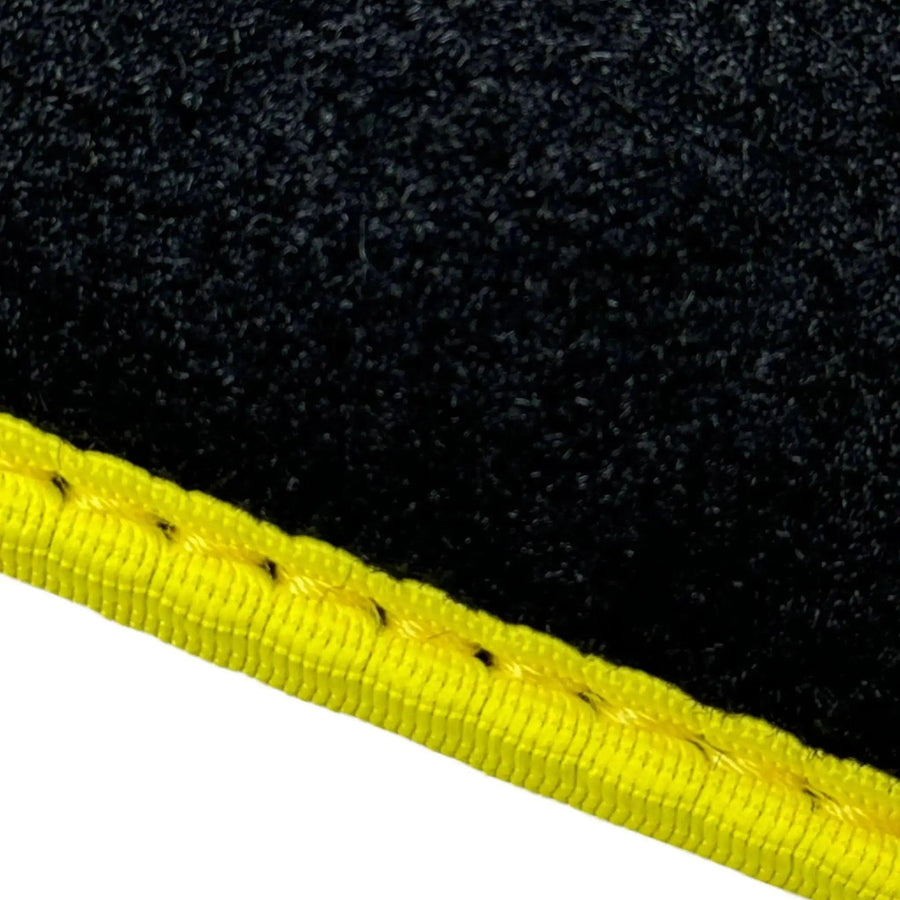 Black Mats For BMW 3 Series E30 2-doors Coupe | Fighter Jet Edition | Yellow Trim - AutoWin