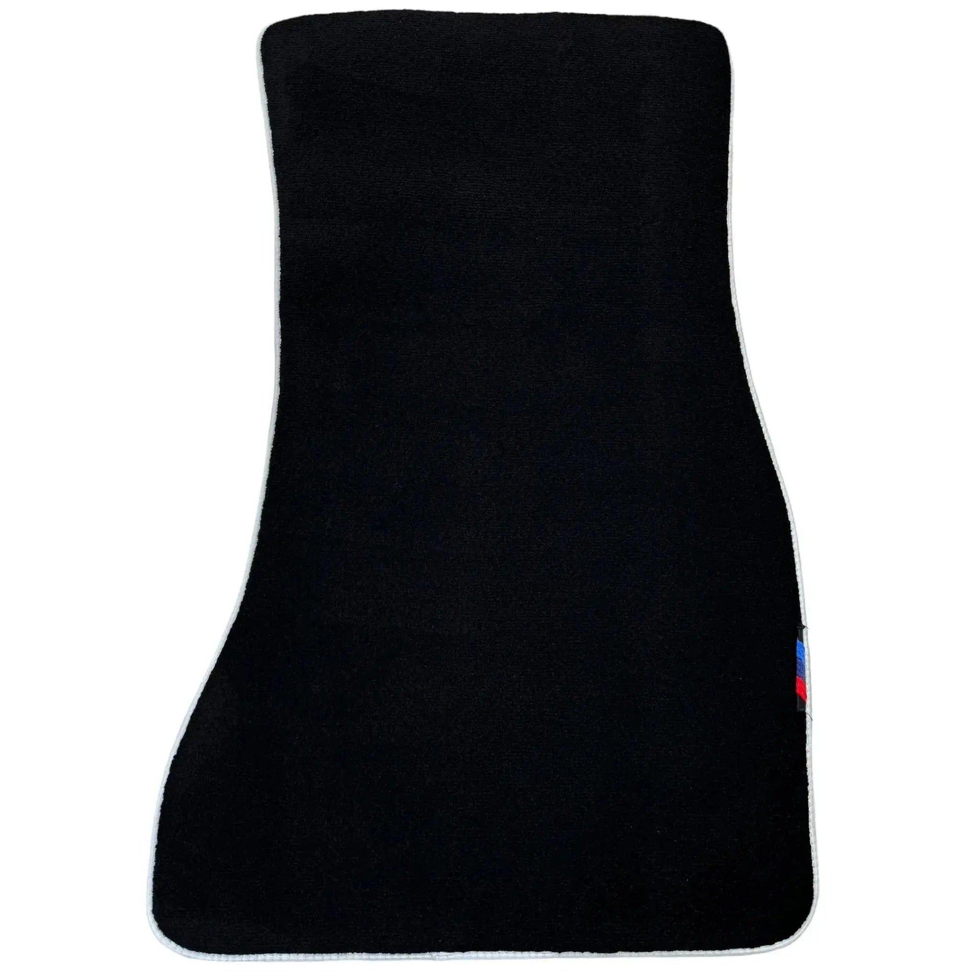 Black Mats For BMW 5 Series E61 Wagon | White Trim - AutoWin