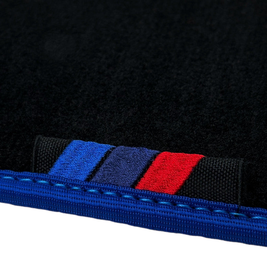 Black Mats For BMW Gran Tourer F46 (2015-2022) 7 Seats | Blue Trim - AutoWin