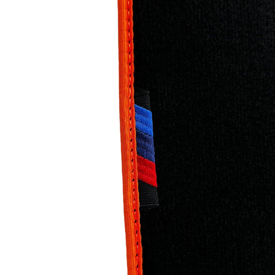 Black Mats For BMW Gran Tourer F46 (2015-2022) 7 Seats | Orange Trim - AutoWin