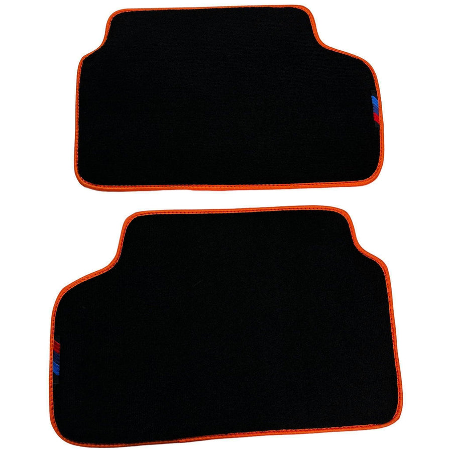 Black Mats For BMW Gran Tourer F46 (2015-2022) 7 Seats | Orange Trim - AutoWin