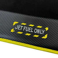 Black Mats For BMW 7 Series E32 | Fighter Jet Edition | Yellow Trim - AutoWin