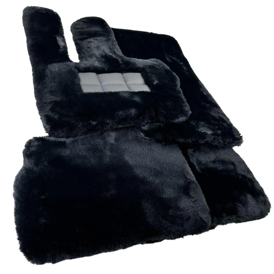 Black Sheepskin Floor Mats For Mercedes Benz GLS-Class X167 Maybach (2020-2023) | ER56 Design