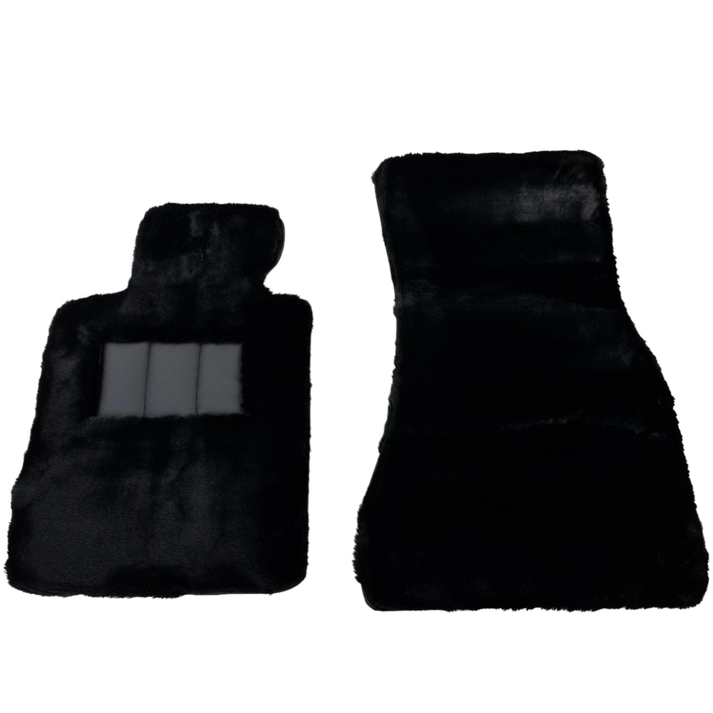 Black Sheepskin Floor Mats for Rolls-Royce Phantom Drophead Coupe (2007-2016) No Steps Edition - AutoWin
