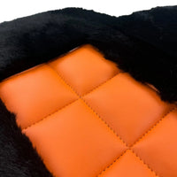 Alfombrillas de piel de oveja negras para Rolls-Royce Phantom VIII (2017-2024) con ribete de cuero naranja - AutoWin
