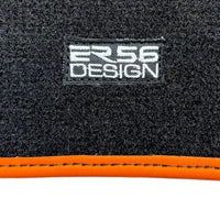 Alfombrillas de piel de oveja negras para Rolls-Royce Phantom VIII (2017-2024) con ribete de cuero naranja - AutoWin