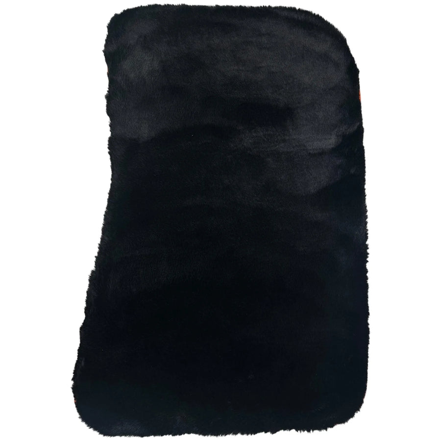 Alfombrillas de piel de oveja negras para Rolls-Royce Phantom VIII (2017-2024) con ribete de cuero naranja - AutoWin