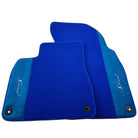 Blue Floor Mats For Bentley Bentayga (2015-2023) with Alcantara Leather - AutoWin